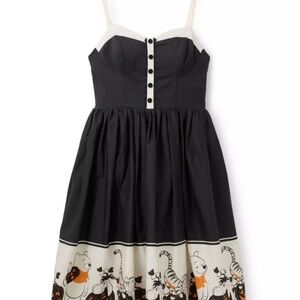 Disney Black and Cream Halloween Winnie the Pooh Print Dress